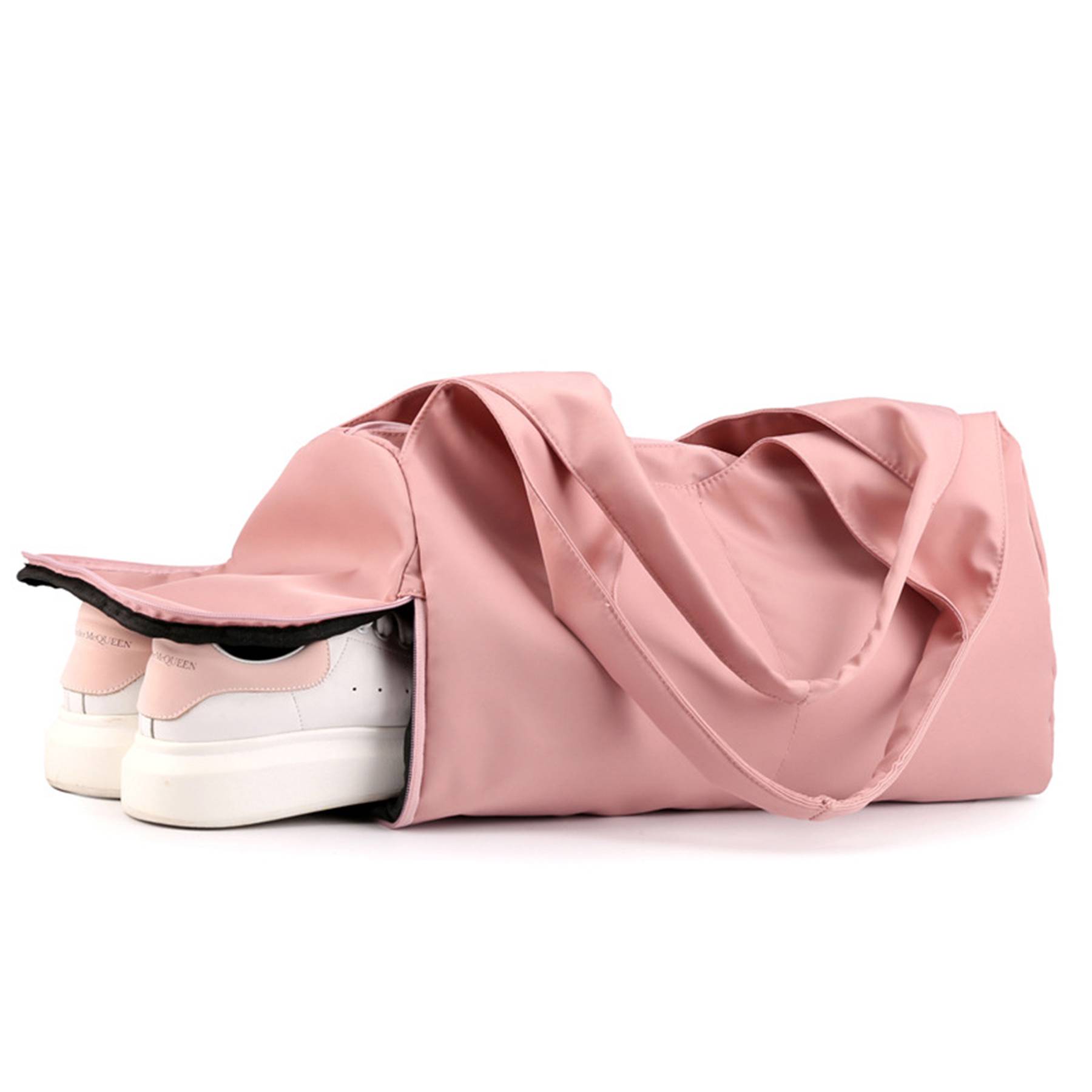 Nylon sports totes bags with shoes compartment for women 2
