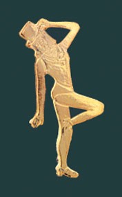 Dancer Metal Chenille Letter Insignia Pin 2