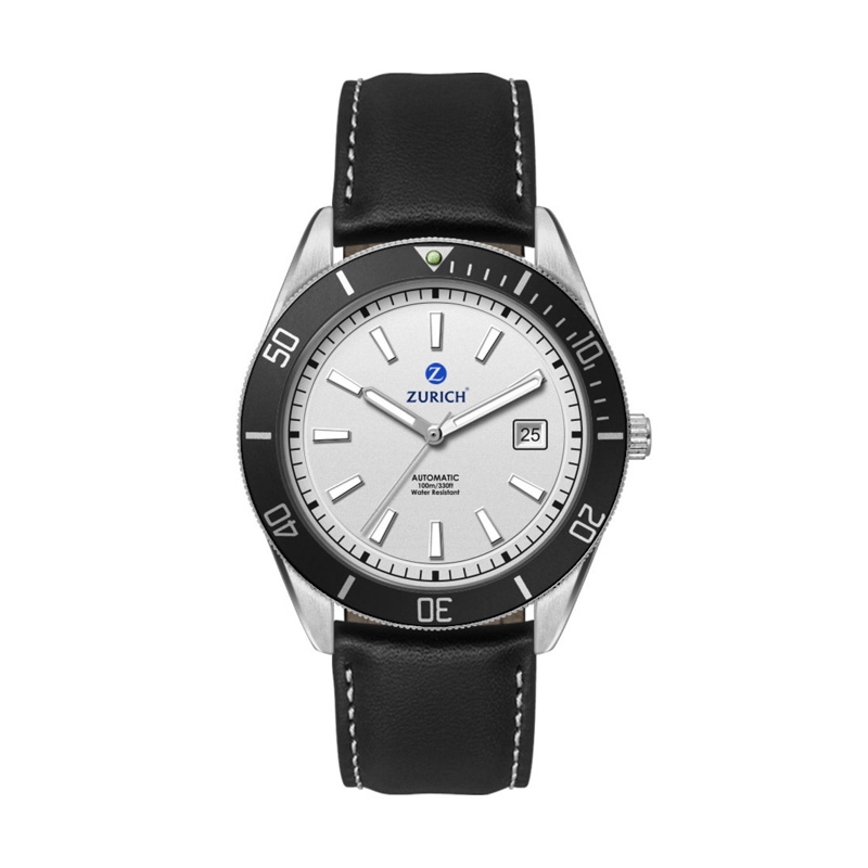 42MM, SS, SILVER CASE, BK BEZEL,  "AUTOMATIC" MVT, DTE