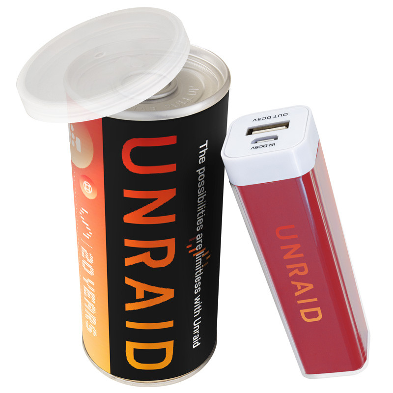 Power Shot 10 - 2200 mAh Plastic USBP2200P Power Bank in Branded Can 1