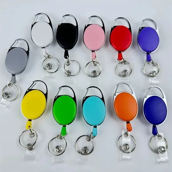 Retractable Badge Holder Keychain - 2-In-1 Clip Design 1