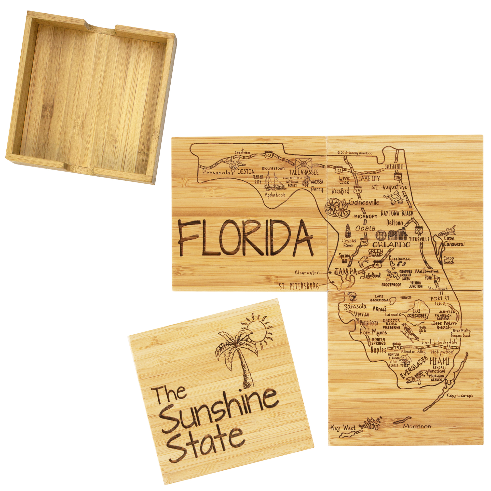 Florida Puzzle Coaster Set 4