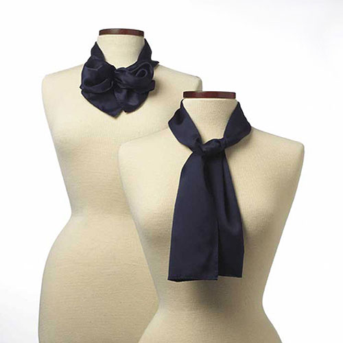 Navy Blue Polyester Satin Scarf - 8"x45" 1