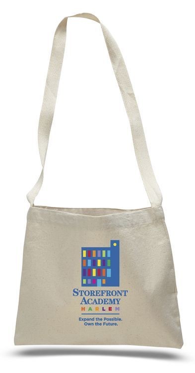 Small Canvas Messenger Bag w/ Long Strap - 14"x12"