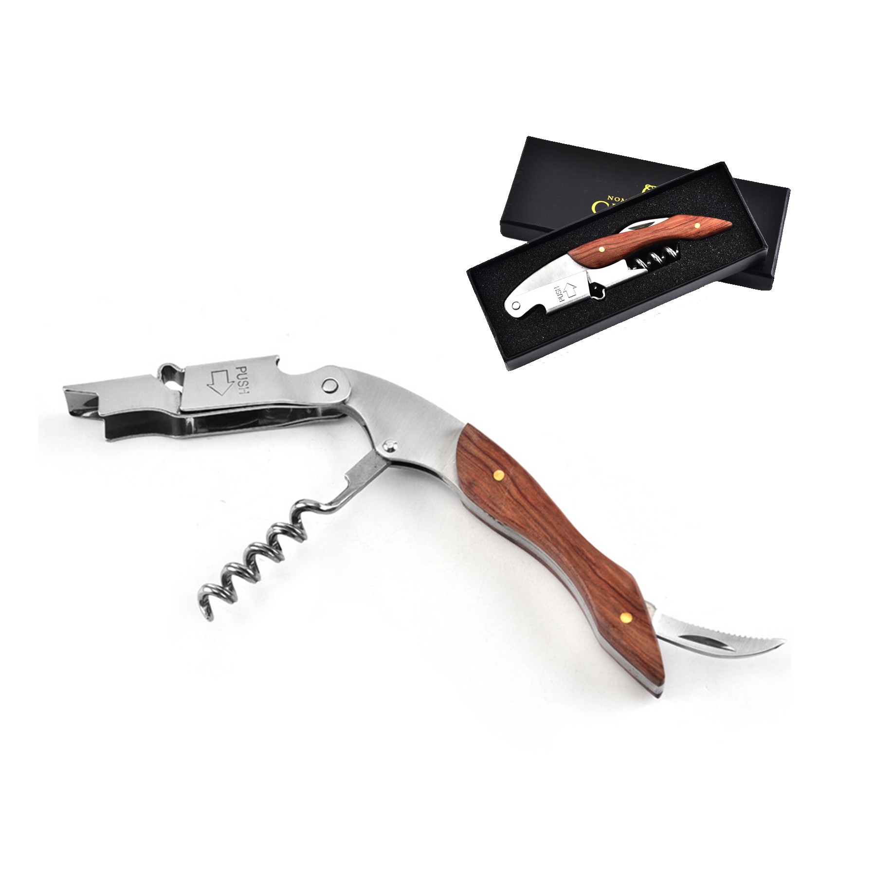 3-in-1 Woodard Stainless Steel Wine Bottle Opener 2