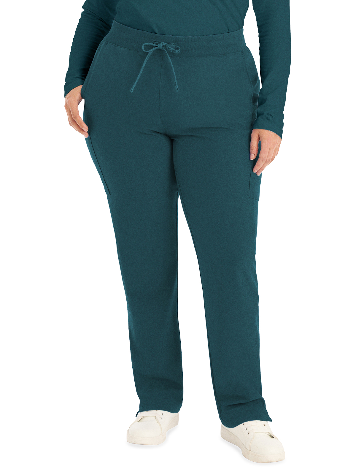 Landau - Forward - Women's Seven-Pocket Mid-Rise Rib-Knit Elastic Waist Cargo Pant 68