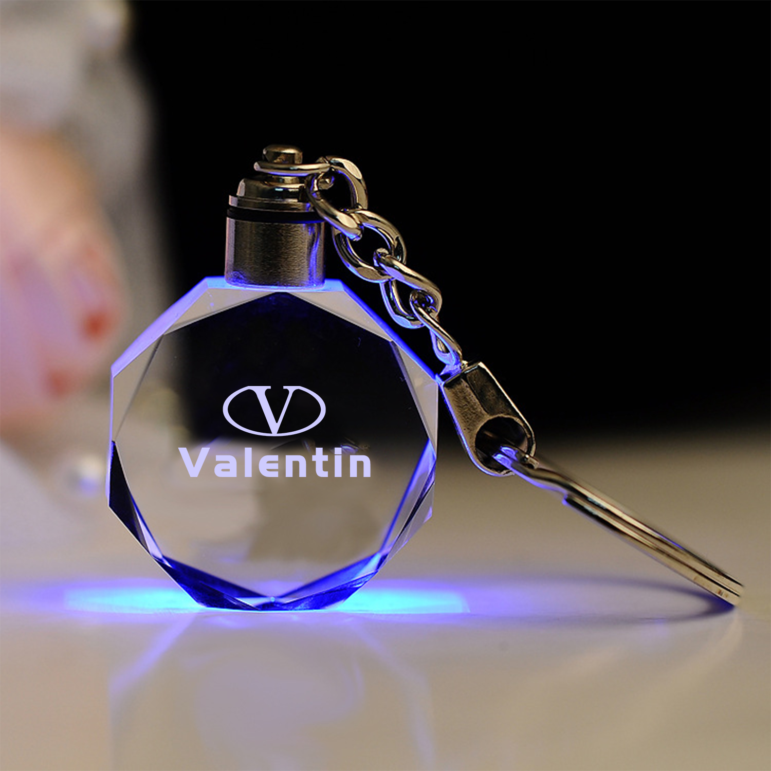 Luminous Crystal Engraved Keychain 2