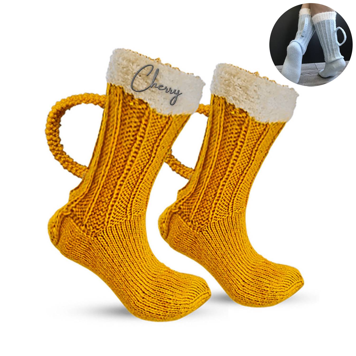 Polyester beer double needle socks 1