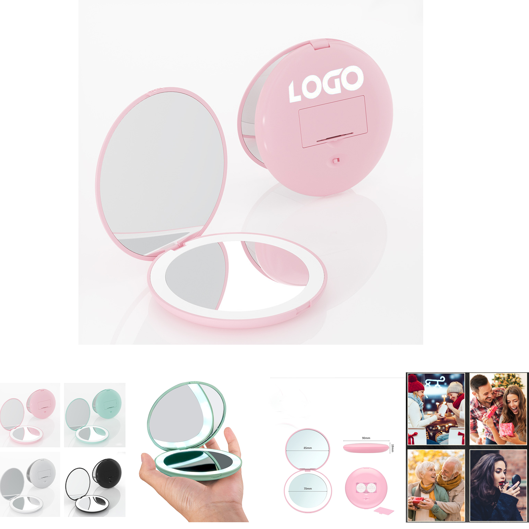LED Lighted Travel Makeup Mirror 1