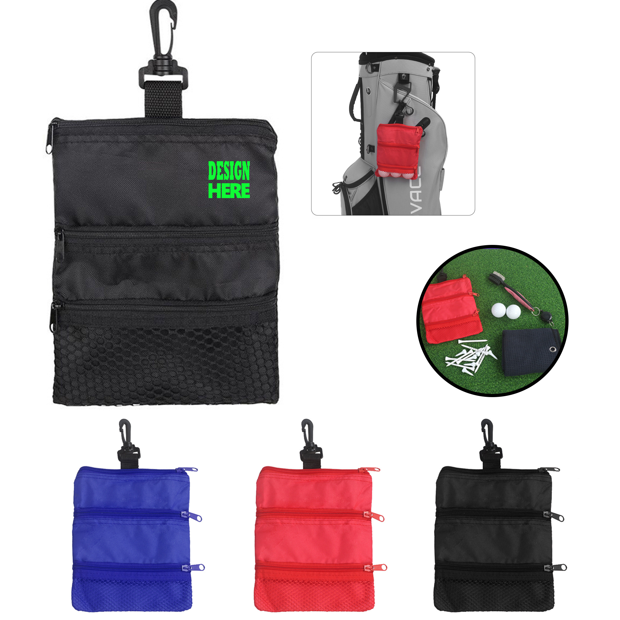 Portable Golf Ball Storage Bag with Hook Attachment 5