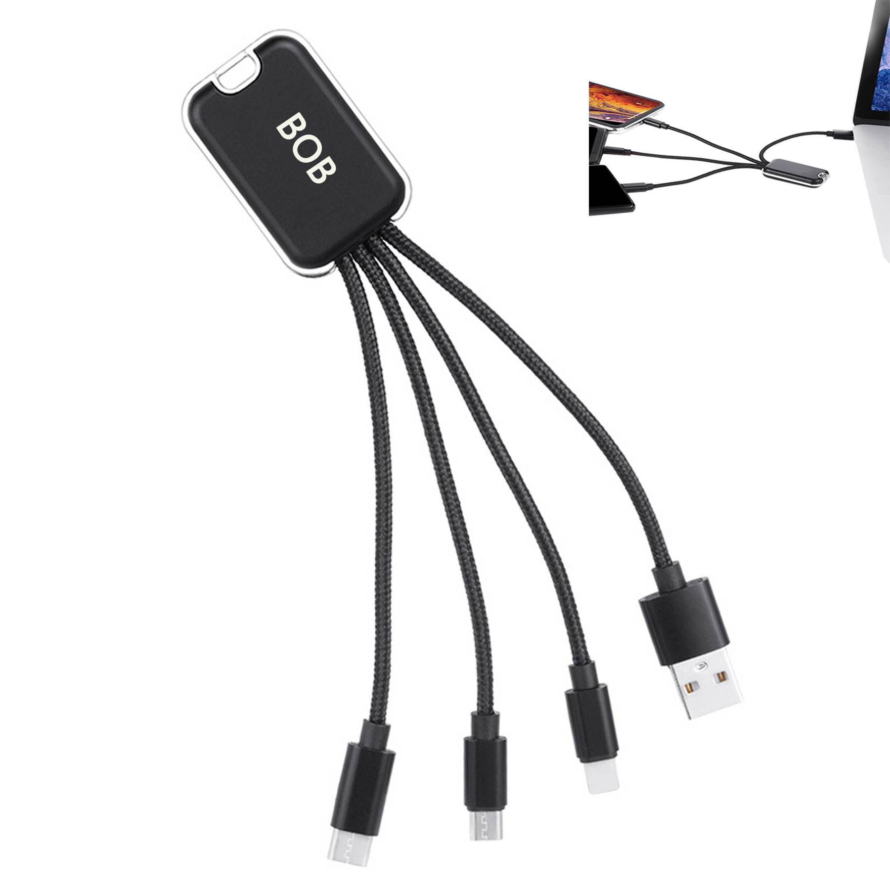 LED Light Emitting 4 in 1 Data Cable 2