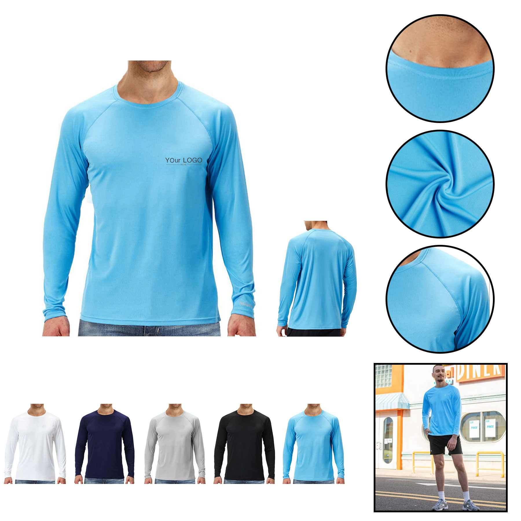 Men's Quick Dry Lightweight UPF 50 Long Sleeve Shirts 2