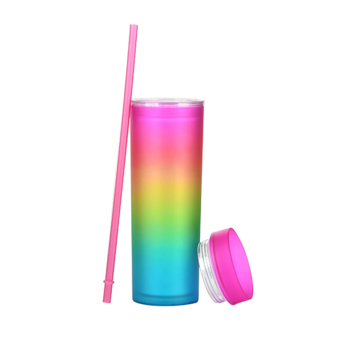 16 Oz Colorful Straw Cup 2