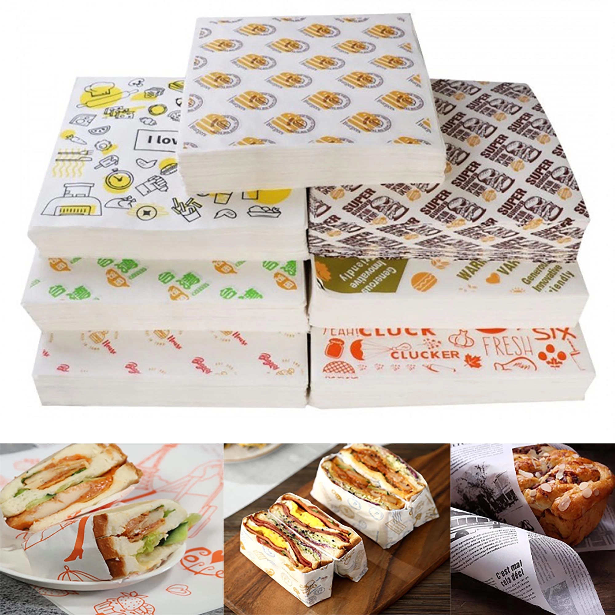 Full Color Hamburger Wrapping Paper 2
