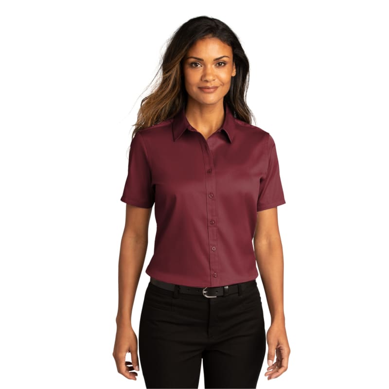 Port Authority Ladies Short Sleeve SuperPro React Twill Shirt. 57