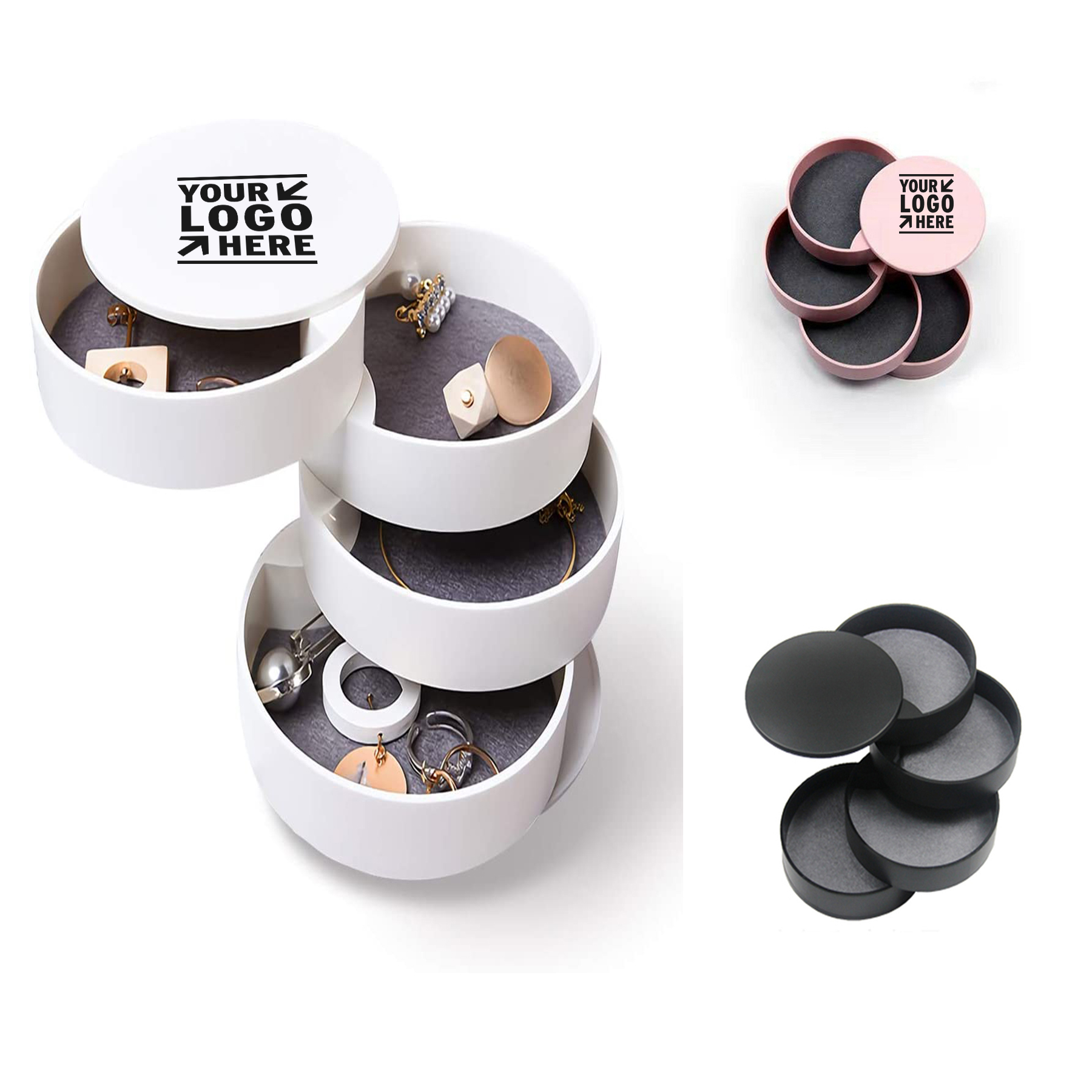 4 Layer Travel Jewelry Box Organizer Display Tray 2