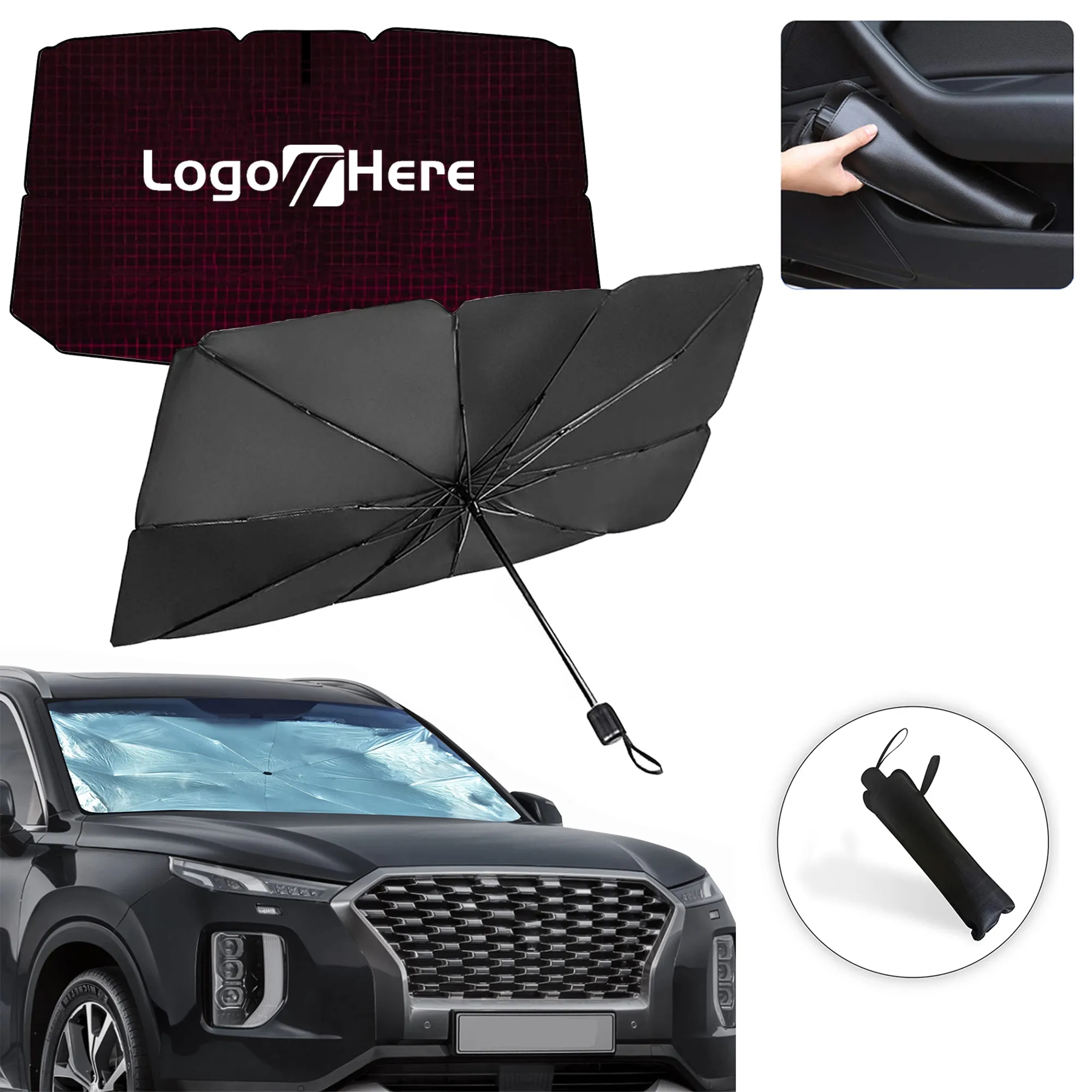 Full Color Car Windshield Sun Shade Umbrella 7