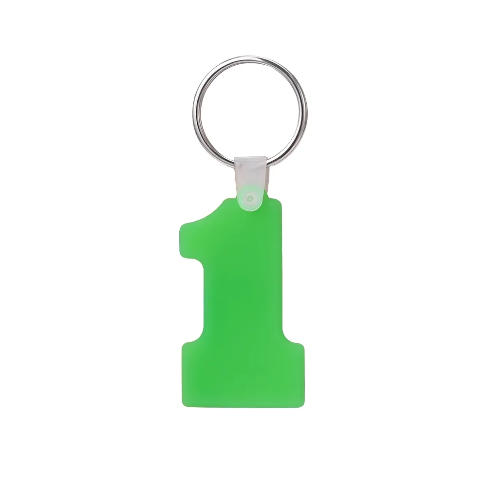 Number One-Shaped Silicone Keychain 11