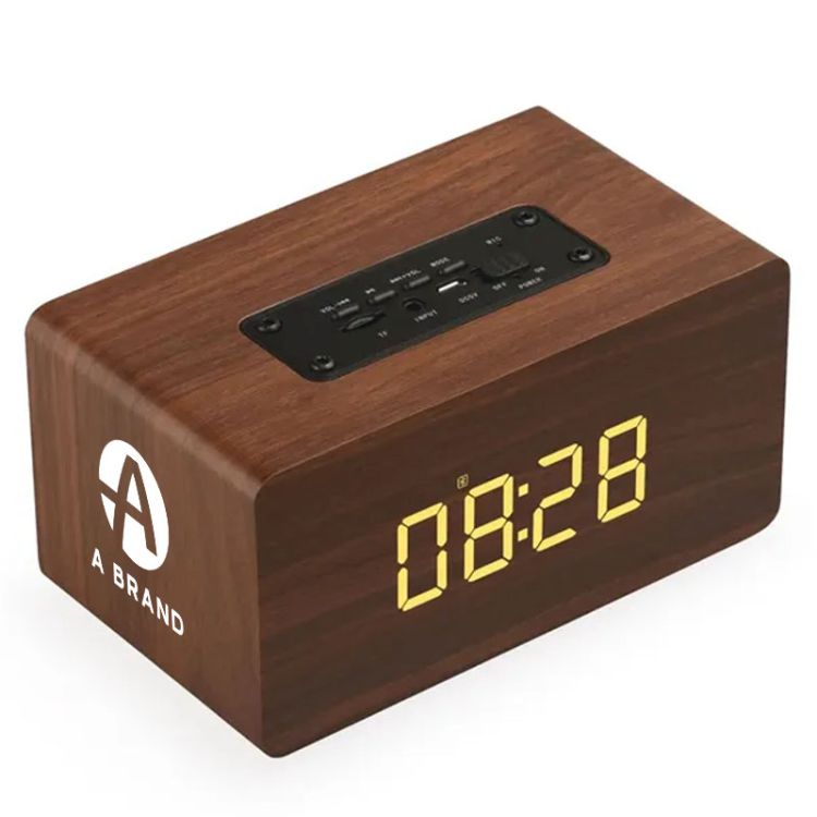 Wooden Bluetooth Speaker With Alarm Clock 1