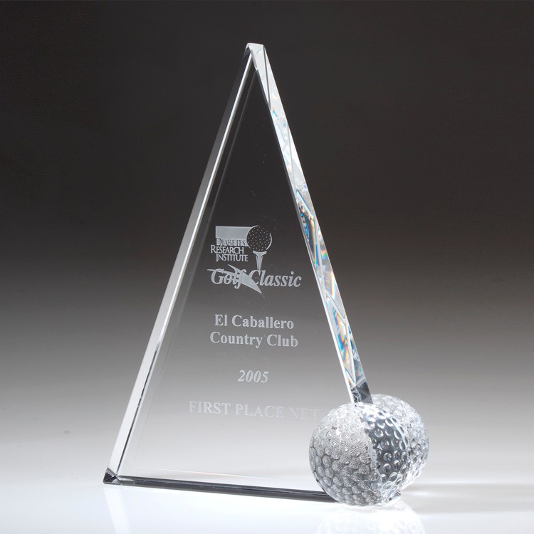 10" Crystal Award-Peak Golf Trophy_D225CA 2
