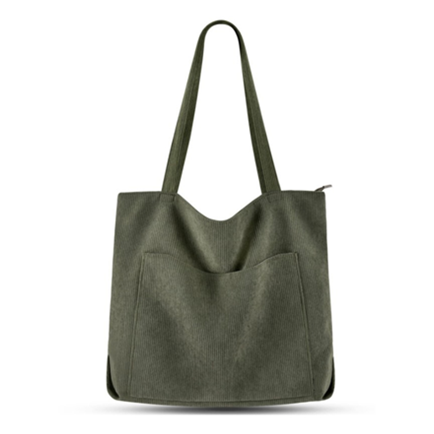 Women's Large Corduroy Tote Handbag with Shoulder Strap 7