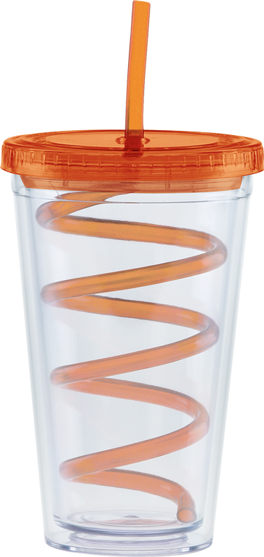 Carnival Cups Colored Curly Straw, Color Lid 2