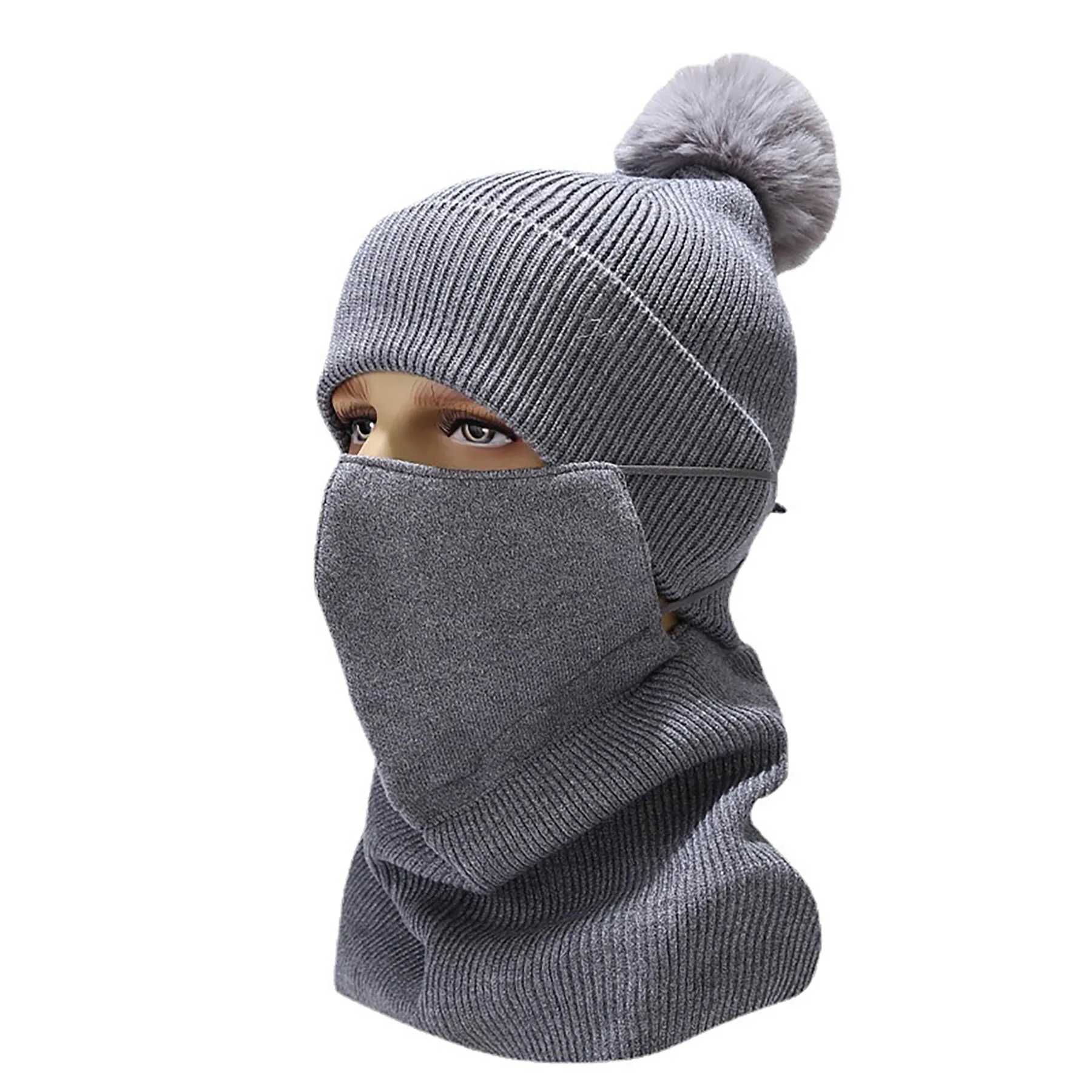 Polyester Knitted Hat, Neck Mask Set 9