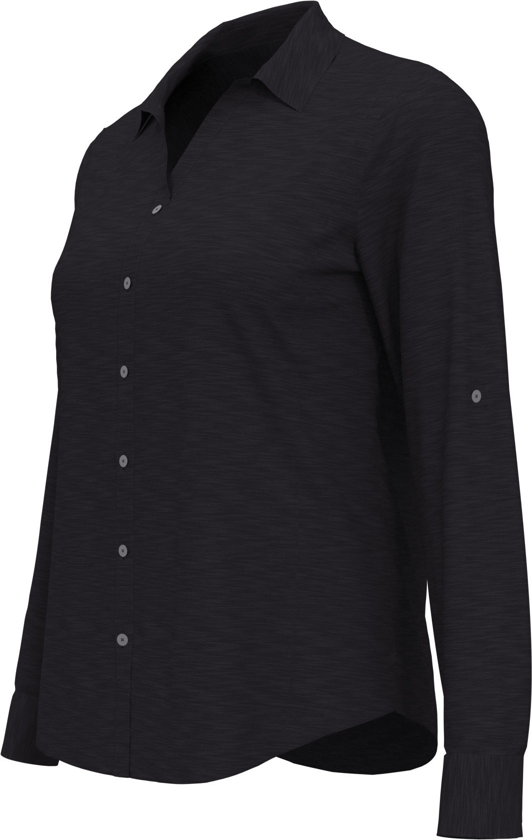 Heather Woven Long Sleeve Button Down Shirt 7
