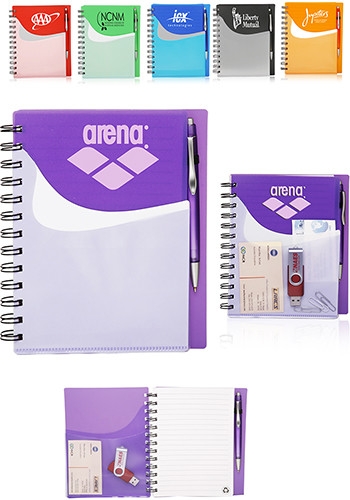 Wavy Two-Tone Spiral Notebook - 6" W x 7" H 1