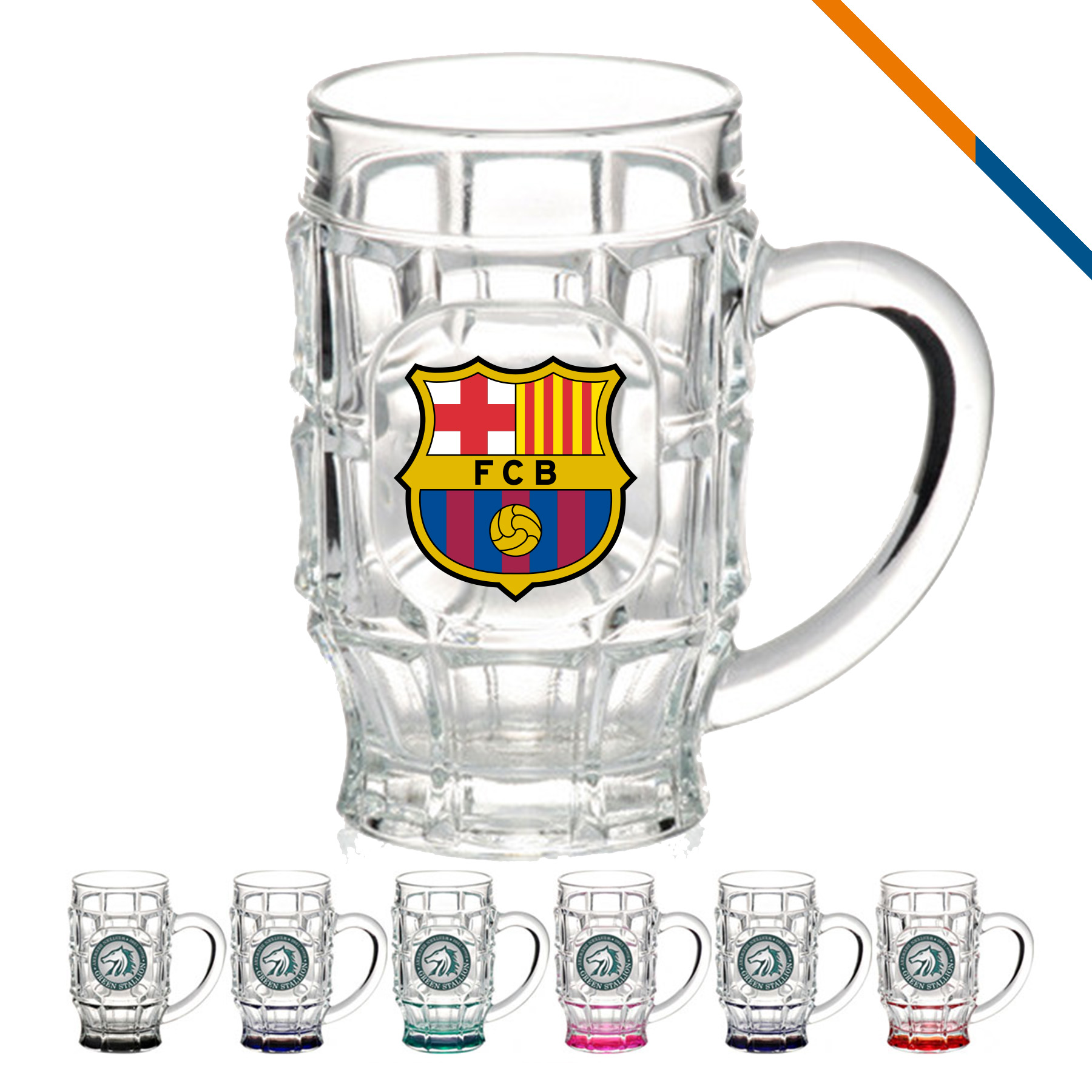 Durwin Dimpled Glass Beer Mugs - 17.75 OZ. 10