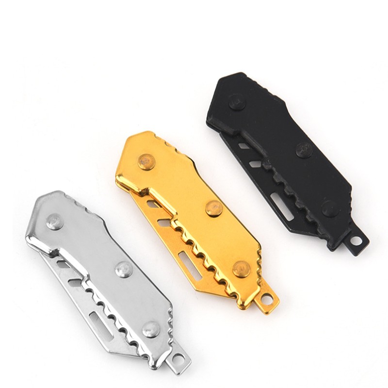 Mini Stainless Steel Folding Pocket Knife with Strap Hole 7