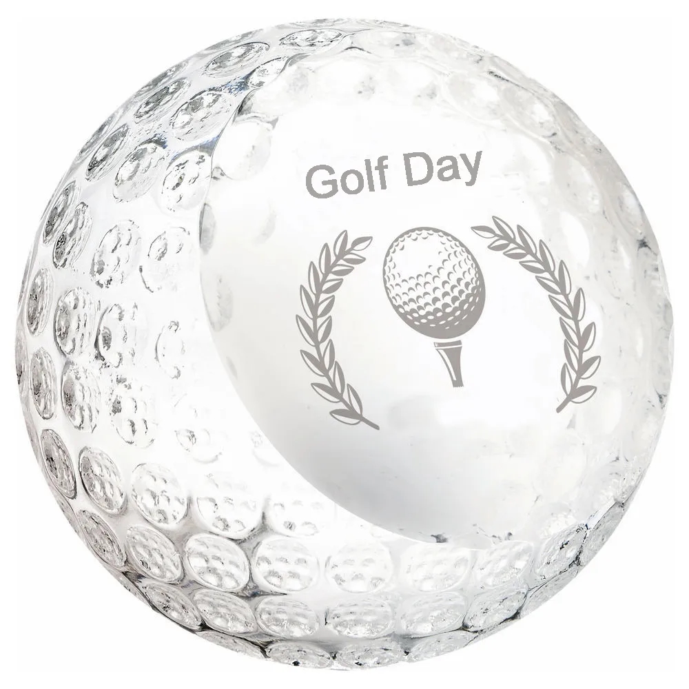 Personalised Crystal Golf Ball Paperweight 1