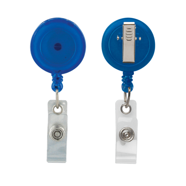Retractable Zip Cord w/ Epoxy Dome & Vinyl Snap Attachment w/ Bulldog Clip 15
