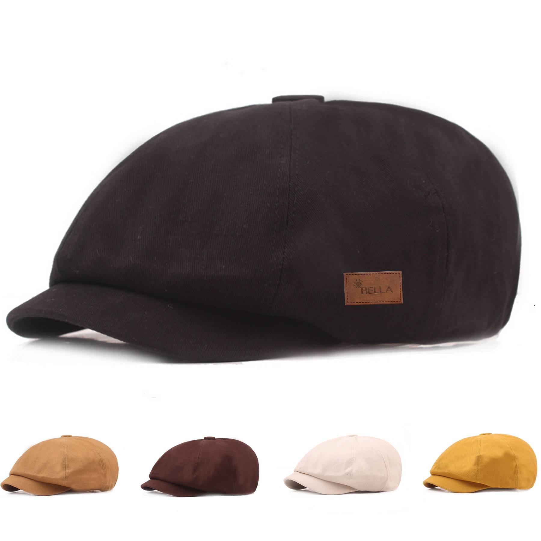Men's Newsboy Flat Cap 100% Cotton 7