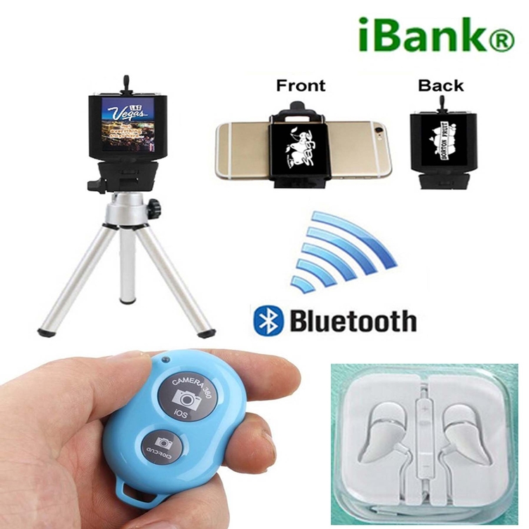 iBank ® Smartphone Tripod+Bluetooth Shutter+Headphones & Mic 2