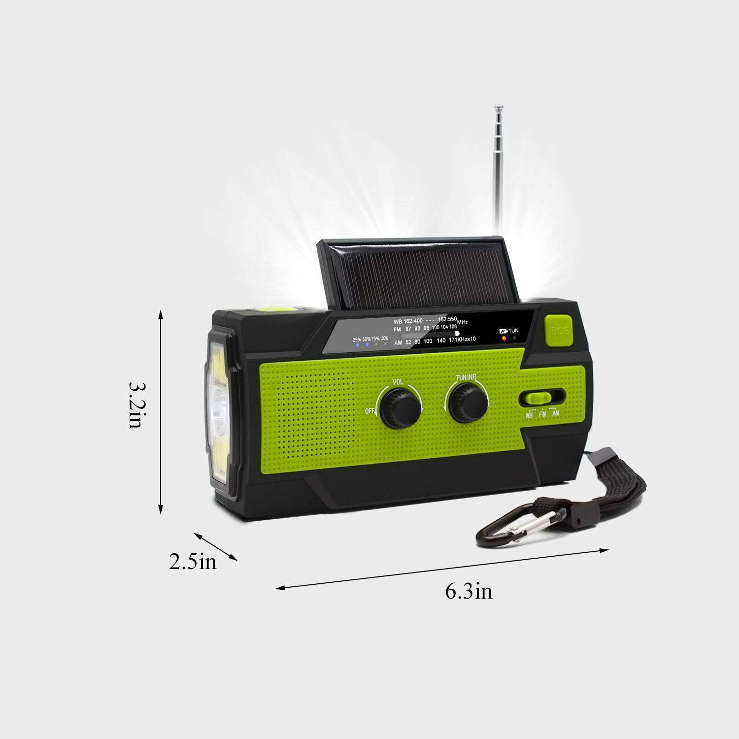 Emergency Weather Radio & Hand Crank Flashlight Solar 2