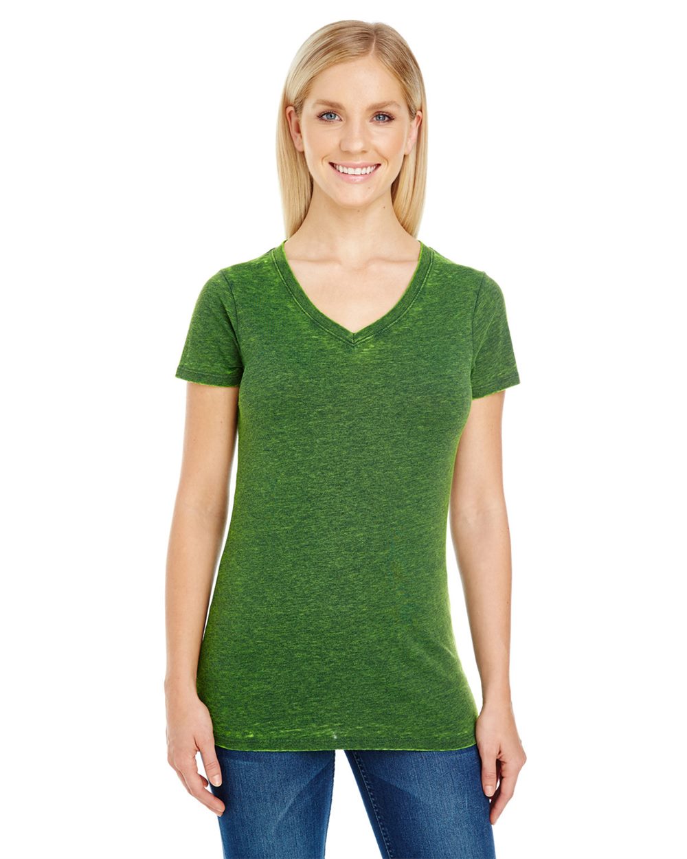 Women's Cross Dye V-Neck T-Shirt - 215B 16