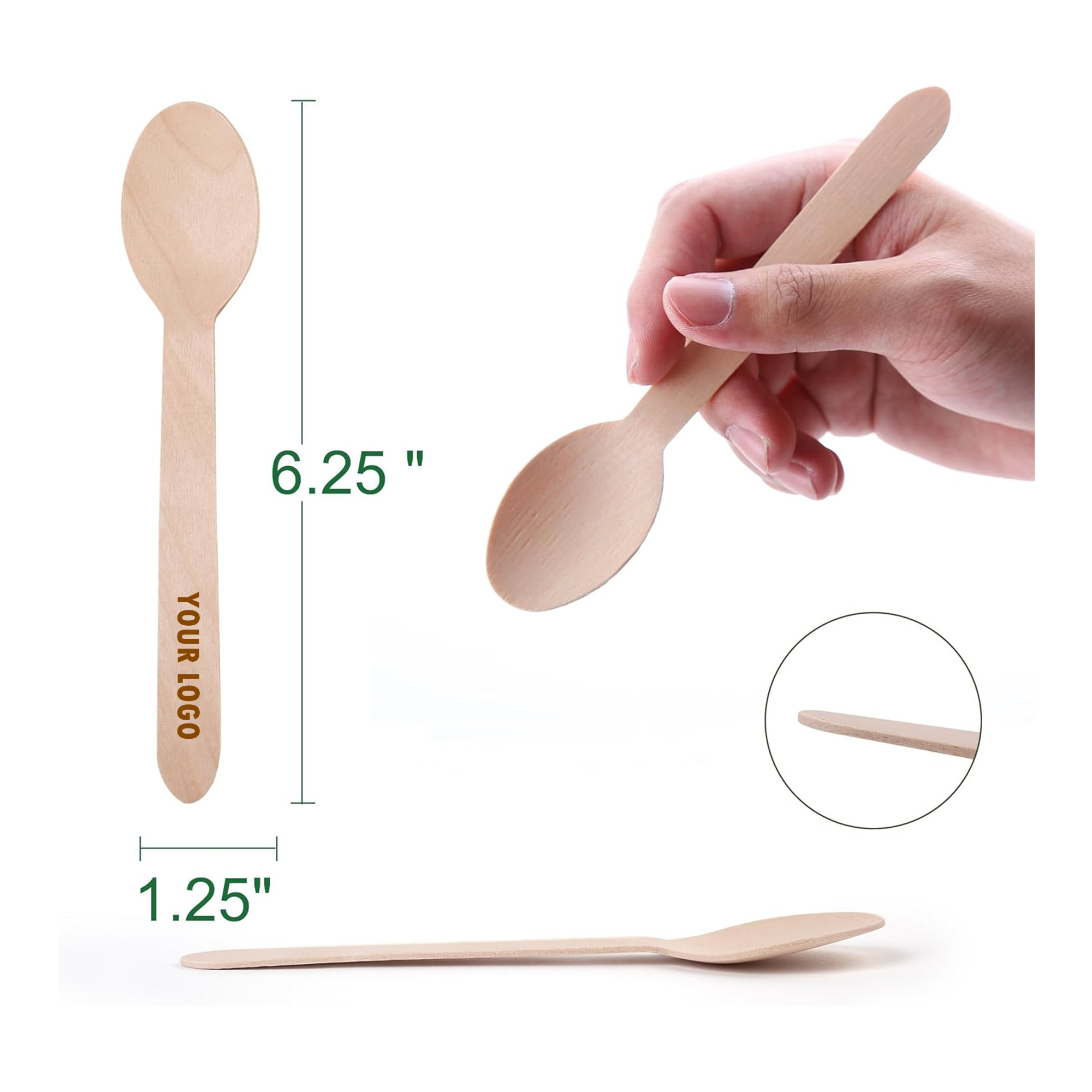 Disposable Wooden Spoons -Pack Of 100 5
