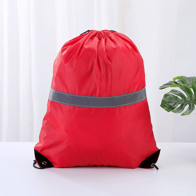Drawstring Backpack With Reflective Strips 3