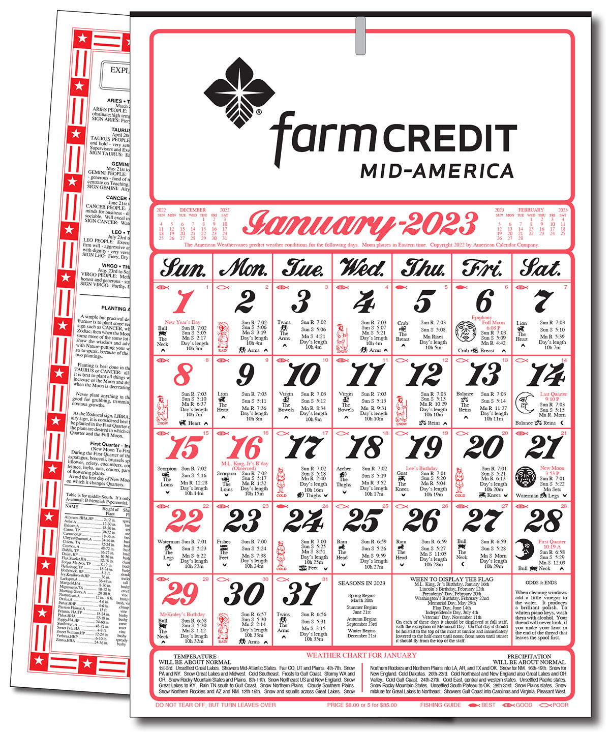 7 Sheet Almanac Wall Calendar