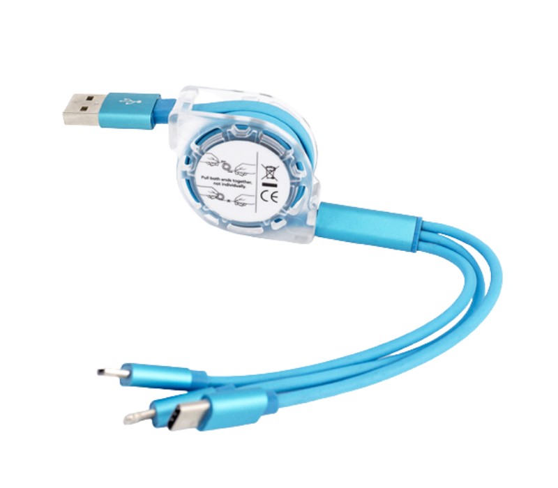 3-in-1 Retractable Lanyard Charging Cable 2