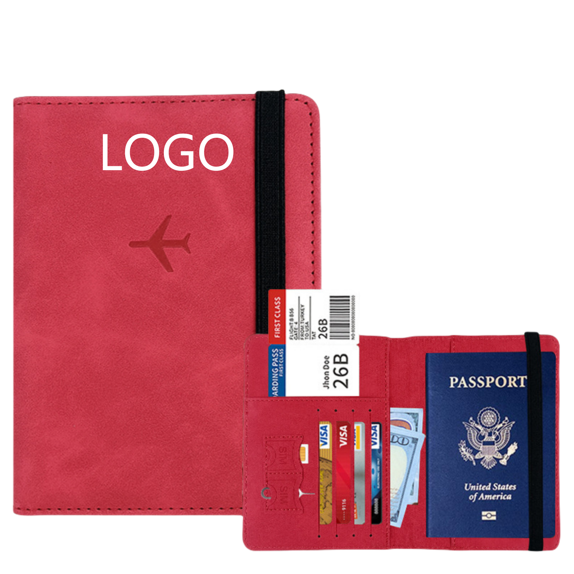 RFID Premium Leather Passport Holder Covers Case 2