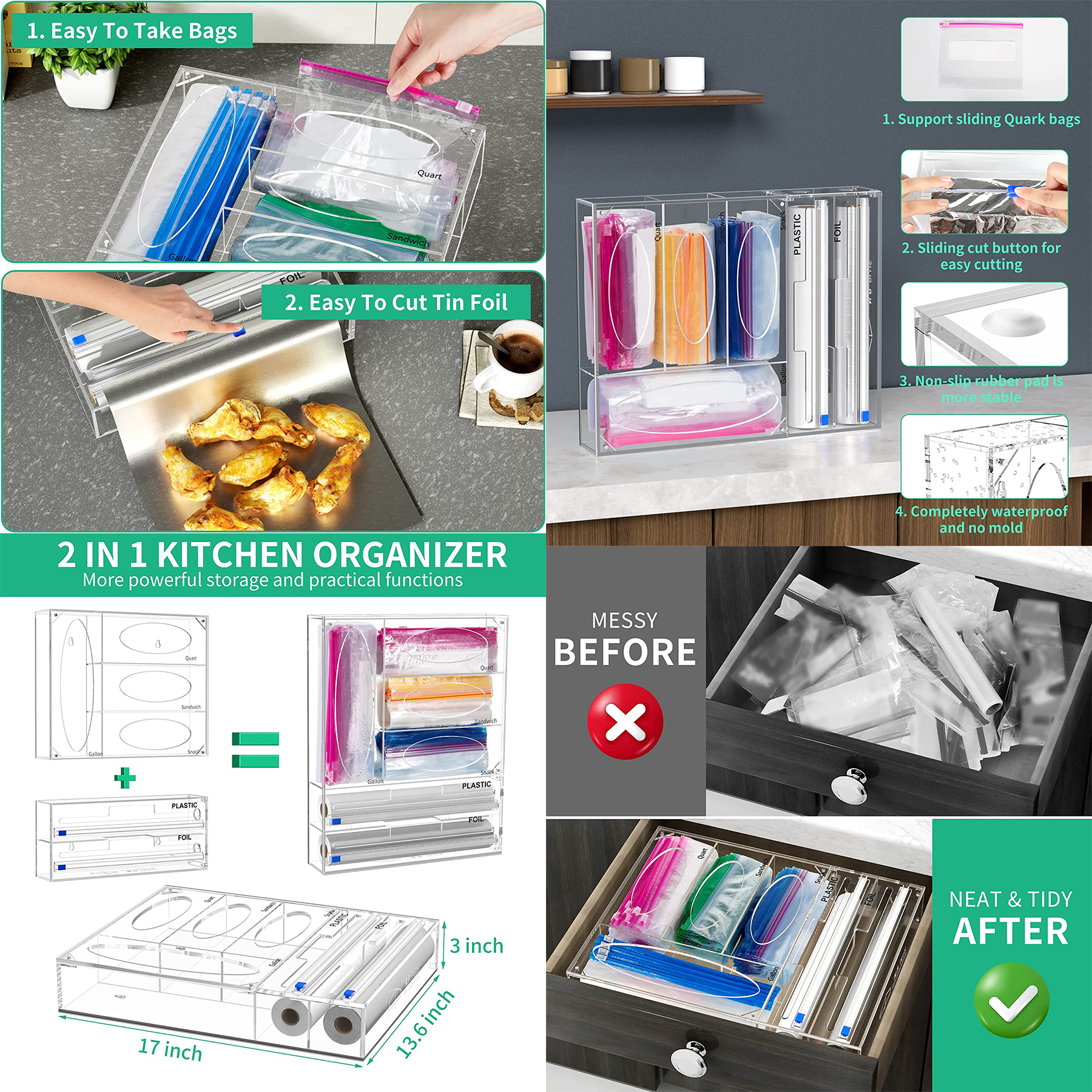 Plastic Wrap Storage Organizer 2