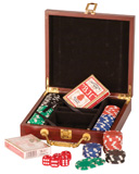 Rosewood Finish 100 Chip Poker Set 2