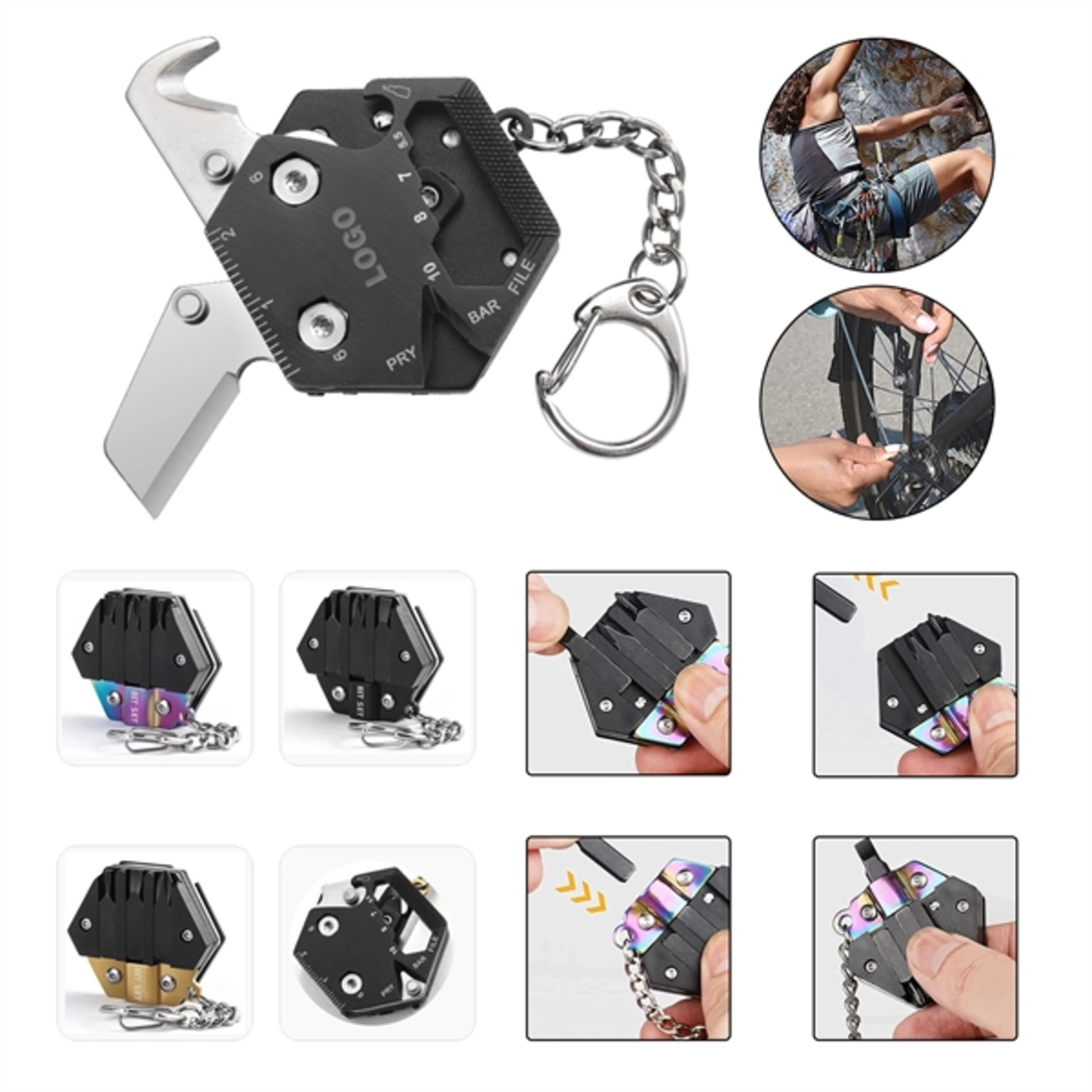 Multitool Folding Mini EDC Knife Card Keychain 2