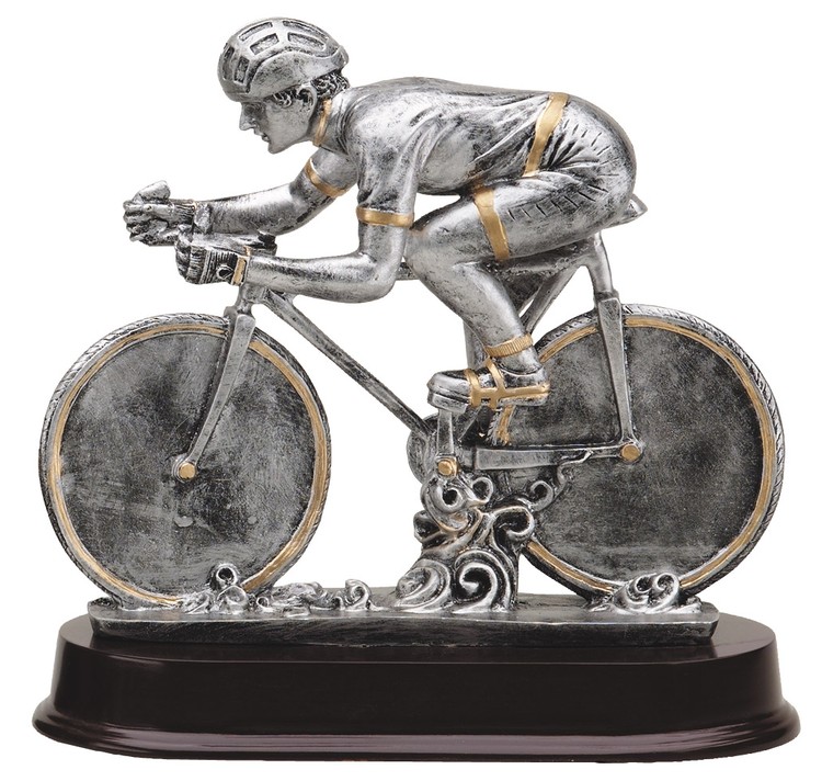 9" Tall Racing Bike Male Figure Award 2