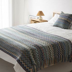 Reversible Sofa Towel Knitted Couch Blanket 3