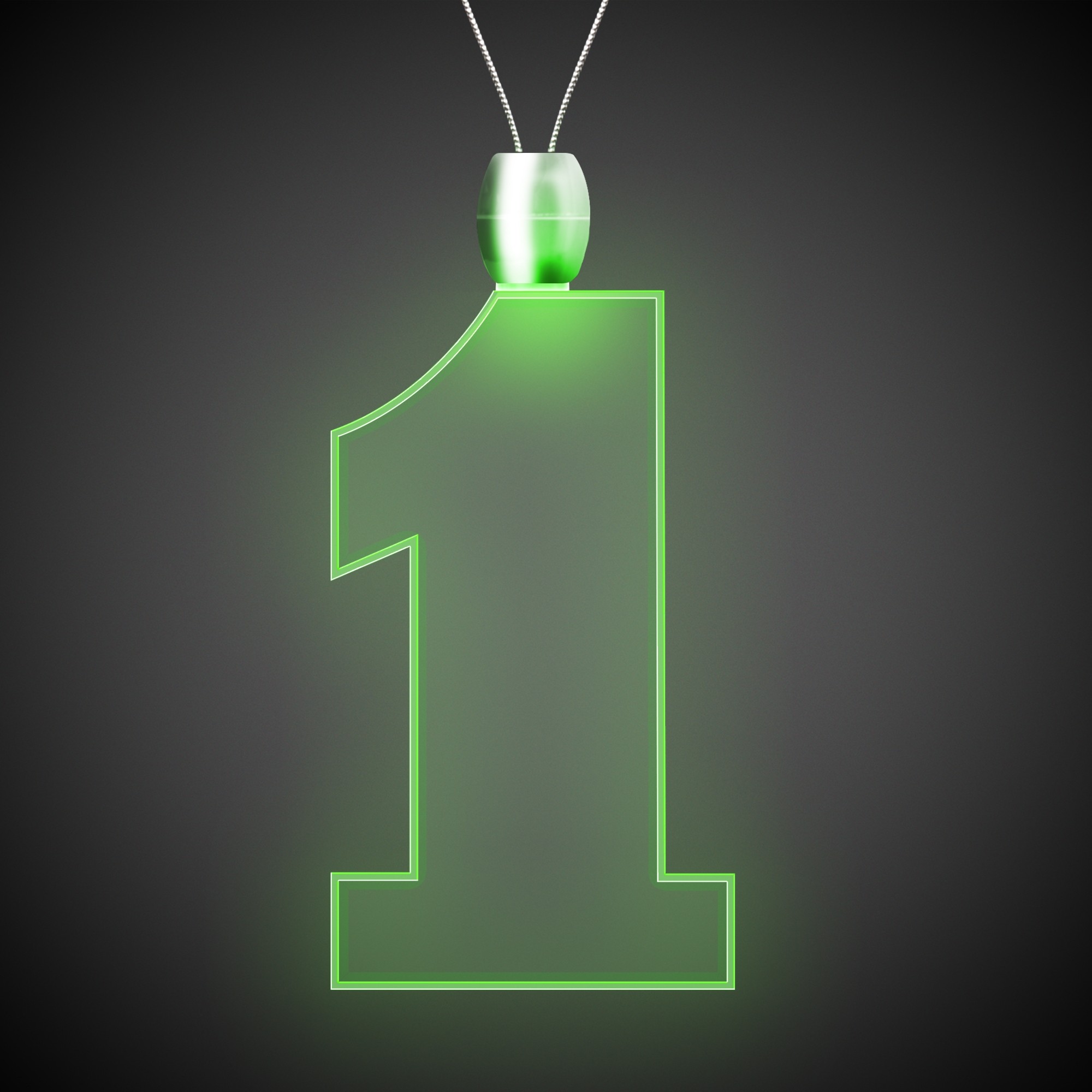 Green 1" #1 LED Light Up Pendants