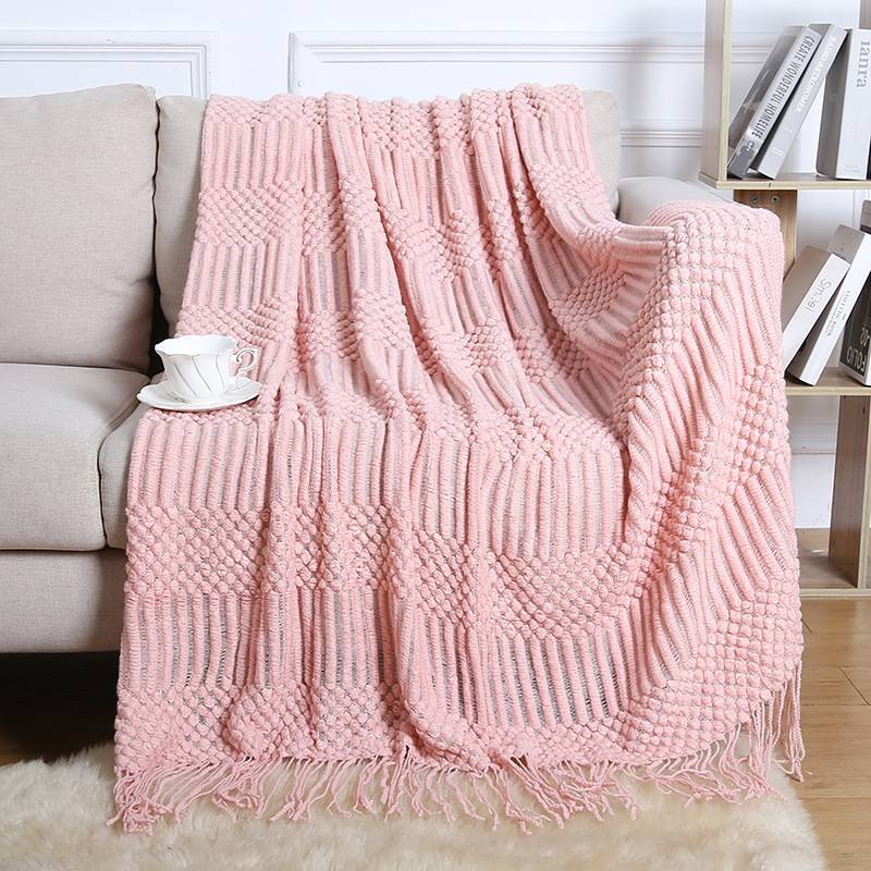 Wool-Like Soft Decorative Knitted Throw Blanket 12