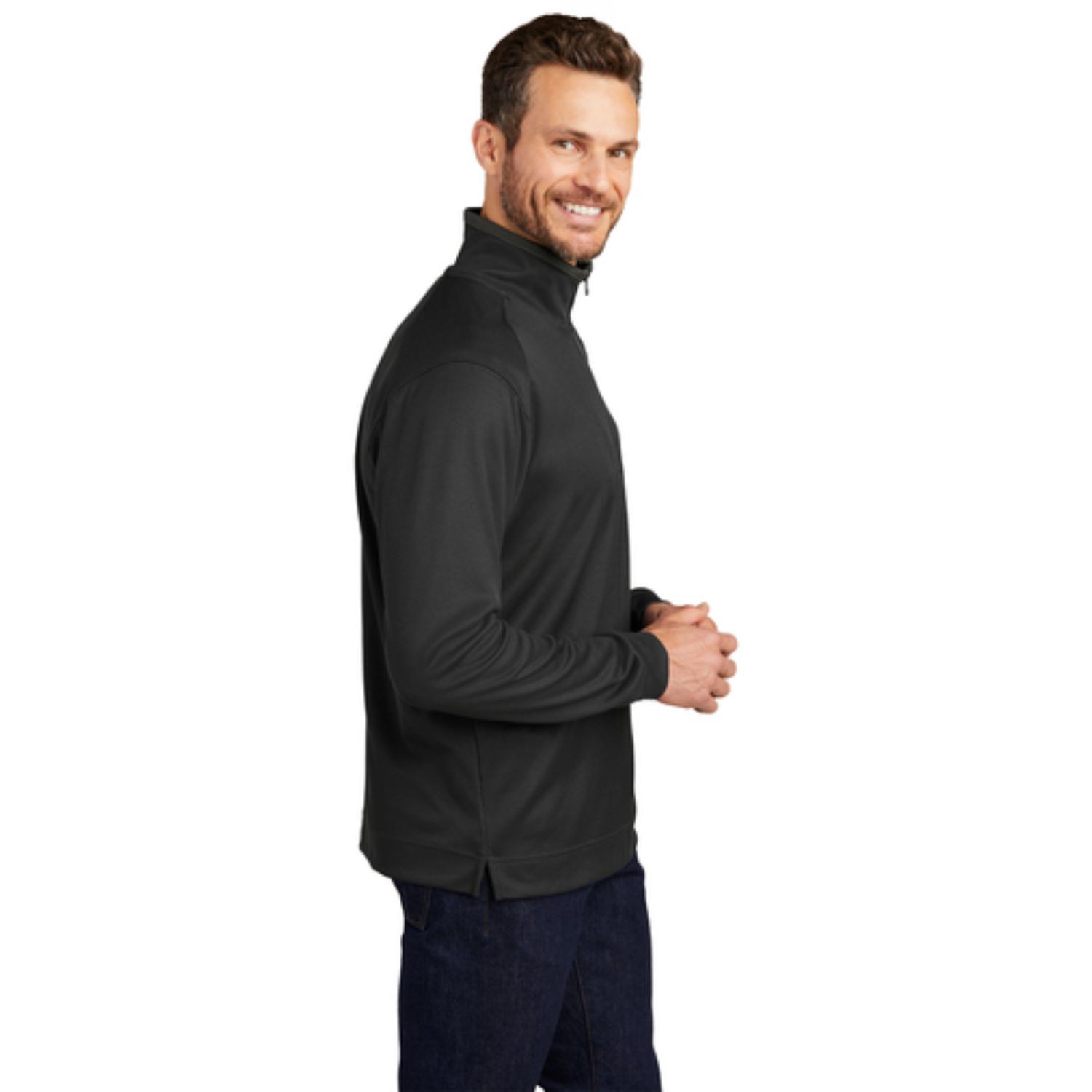 Port Authority® Men's Vertical Texture Jacket w/ Quarter Zipper 2